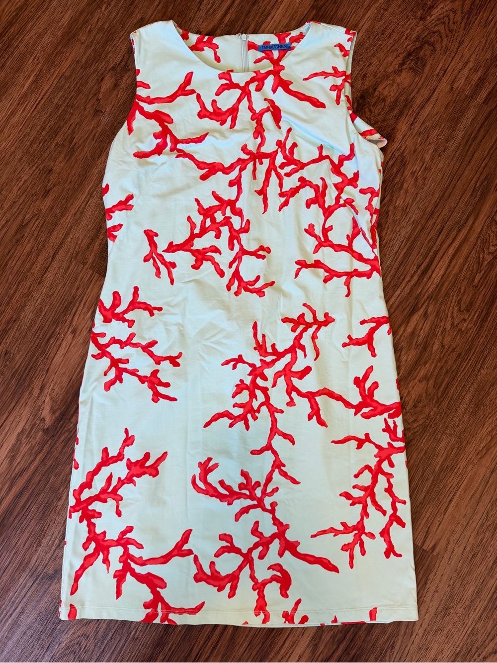 J.McLaughlin Sophia Sheath Dress L Aqua Coral Reef Catalina Cloth